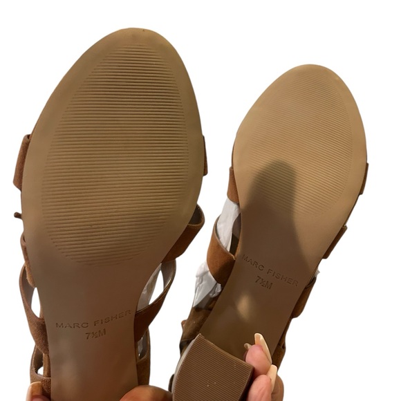 Marc Fisher Paradox Brown Suede Sandals🆕 - Picture 5 of 8